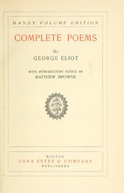 Cover of: Complete poems by George Eliot, George Eliot