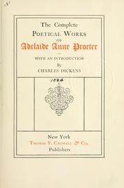 Cover of: complete poetical works of Adelaide Anne Procter