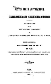 Cover of: Fontes Rerum Austriacarum by Österreichische Akademie der Wissenschaften Historische Kommission , Historische Kommission