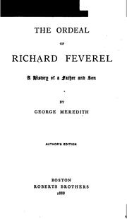 Cover of: The Ordeal of Richard Feverel: A History of a Father and a Son by George Meredith