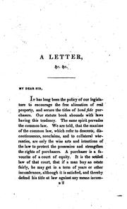 Cover of: A Letter to Charles Butler on the Doctrine of Presuming a Surrender of Terms Assigned to Attend ...