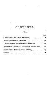 Cover of: Civilisation: Its Cause and Cure, and Other Essays