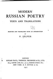 Cover of: Modern Russian Poetry: Texts and Translations
