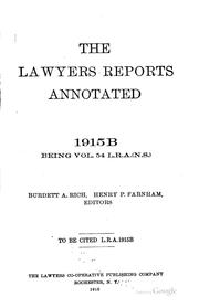 Cover of: Lawyers' Reports Annotated by Lawyers Co-operative Publishing Company, Lawyers Co-operative Publishing Company