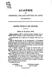 Cover of: Procès-verbaux et mémoires