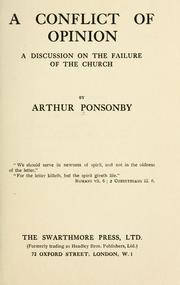 Cover of: A conflict of opinion by Ponsonby, Arthur Ponsonby Baron