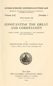 Cover of: Constantine the Great and Christianity. by Christopher Bush Coleman