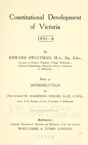 Cover of: Constitutional development of Victoria, 1851-6.