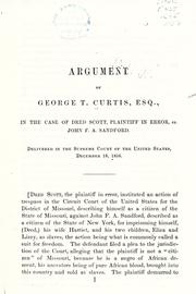 Cover of: constitutional power of Congress over the territories.: An argument delivered in the Supreme Court of the United States, December 18, 1856, in the case of Dred Scott, plaintiff in error, vs. John F. A. Sandford.