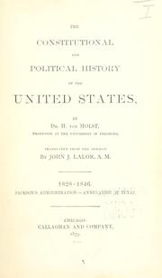 Cover of: The constitutional and political history of the United States by Hermann Eduard Von Holst
