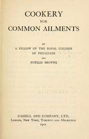 Cover of: Cookery for common ailments. by A. G. Payne, A. G. Payne