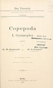 Cover of: Copepoda by W. Giesbrecht