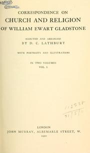 Cover of: Correspondence on church and religion.: Selected and arr. by D.C. Lathbury.