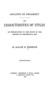 Cover of: Analysis of Ornament: The Characteristics of Styles: an Introduction to the Study of the History ...