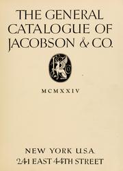 The general catalogue of Jacobson & co by Jacobson & Company.