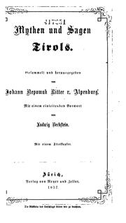 Cover of: Mythen und Sagen Tirols