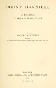 Cover of: Count Hannibal by Stanley John Weyman