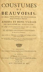 Cover of: Coustumes de Beauvoisis