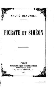 Cover of: Picrate et Siméon: roman