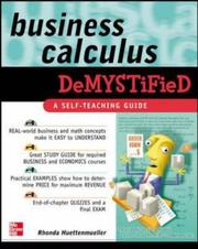 Cover of: Business calculus demystified
