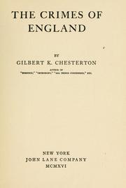 Cover of: The crimes of England by Gilbert Keith Chesterton