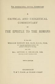 Cover of: A critical and exegetical commentary on the Epistle to the Romans