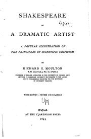 Cover of: Shakespeare as a Dramatic Artist: A Popular Illustration of the Principles of Scientific Criticism