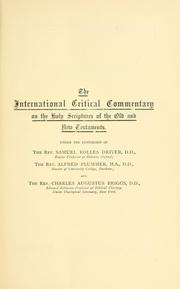 Cover of: A critical and exegetical commentary on the Book of Esther. by Lewis Bayles Paton