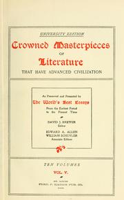 Cover of: Crowned masterpieces of literature that have advanced civilization by David J. Brewer