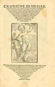 Cover of: Croniche di Messer Giovanni Villani cittadino fiorentino by Giovanni Villani