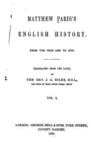 Cover of: Matthew Paris's English History: From the Year 1235 to 1273