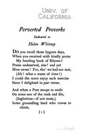 Cover of: Perverted Proverbs: A Manual of Immorals for the Many by Harry Graham