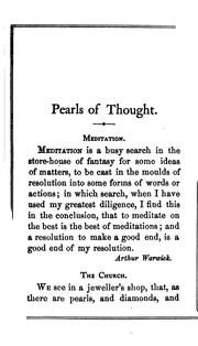 Cover of: Pearls of Thought, Religious and Philosophical: Gathered from Old Authors ...