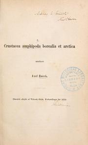 Crustacea amphipoda borealia et arctica by Axel Boeck