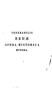 Cover of: Venerabilis Bedae opera historica minora