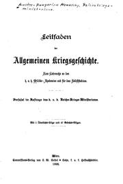 Cover of: Leitfaden der allgemeinen Kriegsgeschichte: Zum gebrauche an den K. U. K ...