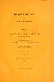 Cover of: Cryptogamen by H. Schenck