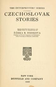 Czechoslovak stories by Sárka B. Hrbkova