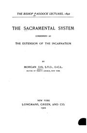 Cover of: The Sacramental System Considered as the Extension of the Incarnation
