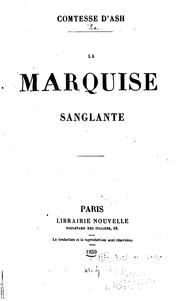 Cover of: La marquise sanglante by 