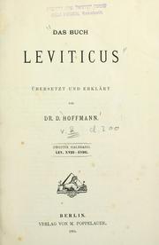 Cover of: Das Buch Leviticus