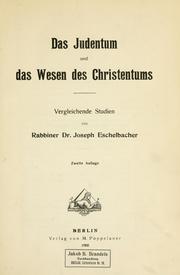 Das Judentum und das Wesen des Christentums by Joseph Eschelbacher