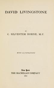 David Livingstone by Horne, C. Silvester