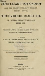 Cover of: De bello Peloponnesiaco libri VIII by Thucydides