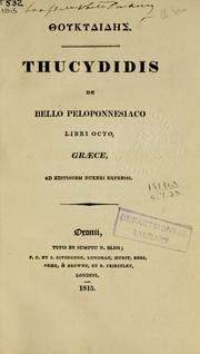 Cover of: De bello Peloponnesiaco libri octo by Thucydides