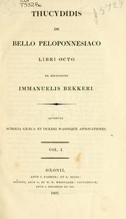 Cover of: De Bello Peloponnesiaco libri octo by Thucydides