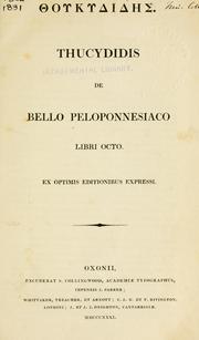 Cover of: De bello Peloponnesiaco libri octo by Thucydides