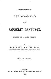 Cover of: An Introduction to the Grammar of the Sanskrit Language: For the Use of ...