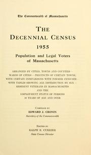 Cover of: The decennial census: 1955: Population and Legal Voters of Massachusetts