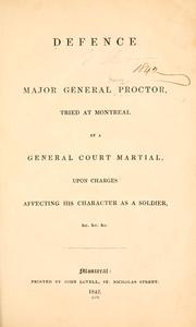 Cover of: Defence of Major General Proctor